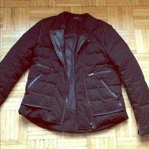 The Kooples Black leather accented winter jacket